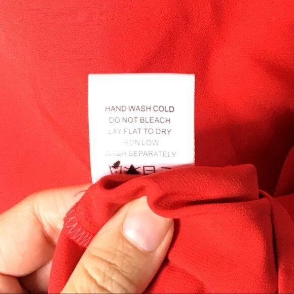 Majorelle Bridget Mini Dress Size Large Ruby Red Strapless Off the Shoulder - Picture 7 of 8